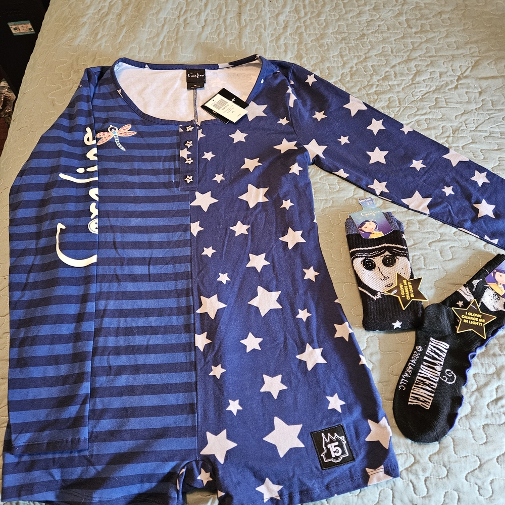 Coraline Blue Star Romper XL